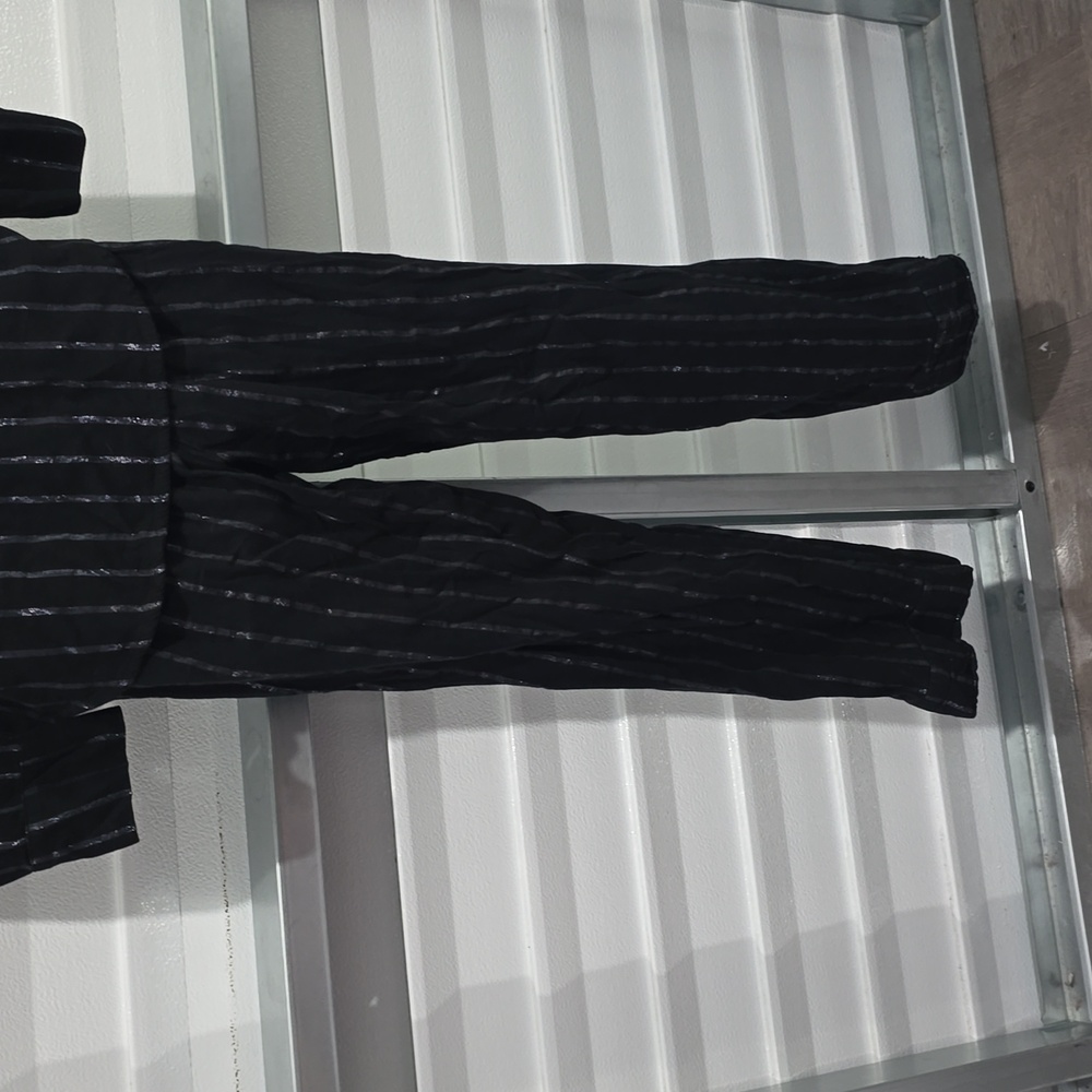Victoria Secret Black Shimmer Striped Pajamas Medium - Picture 8 of 16